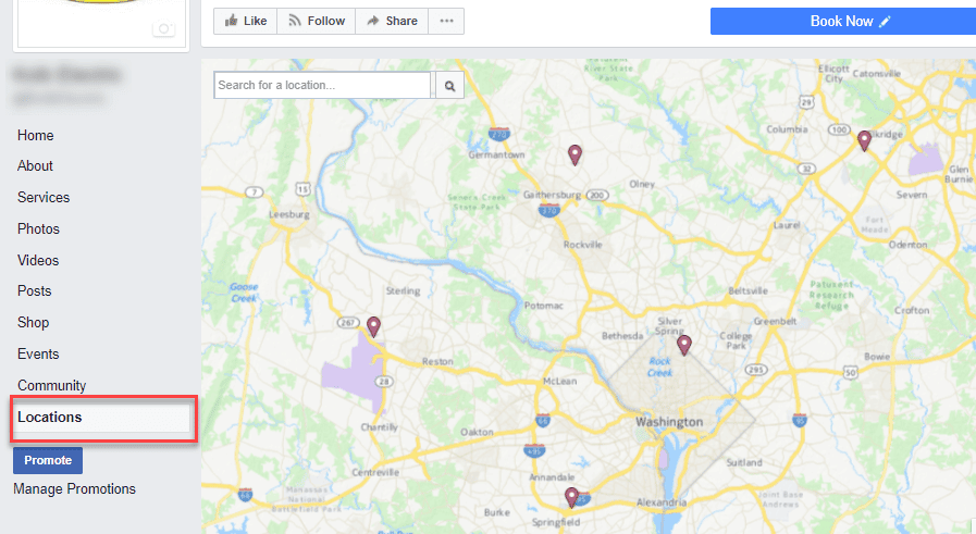 facebook location pages for franchises